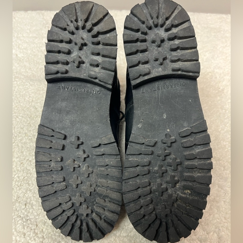 Motorcycle Boots Black Lace & Zip Oil Resistant Sole Leather Men's Size: 8.5 - Picture 7 of 9